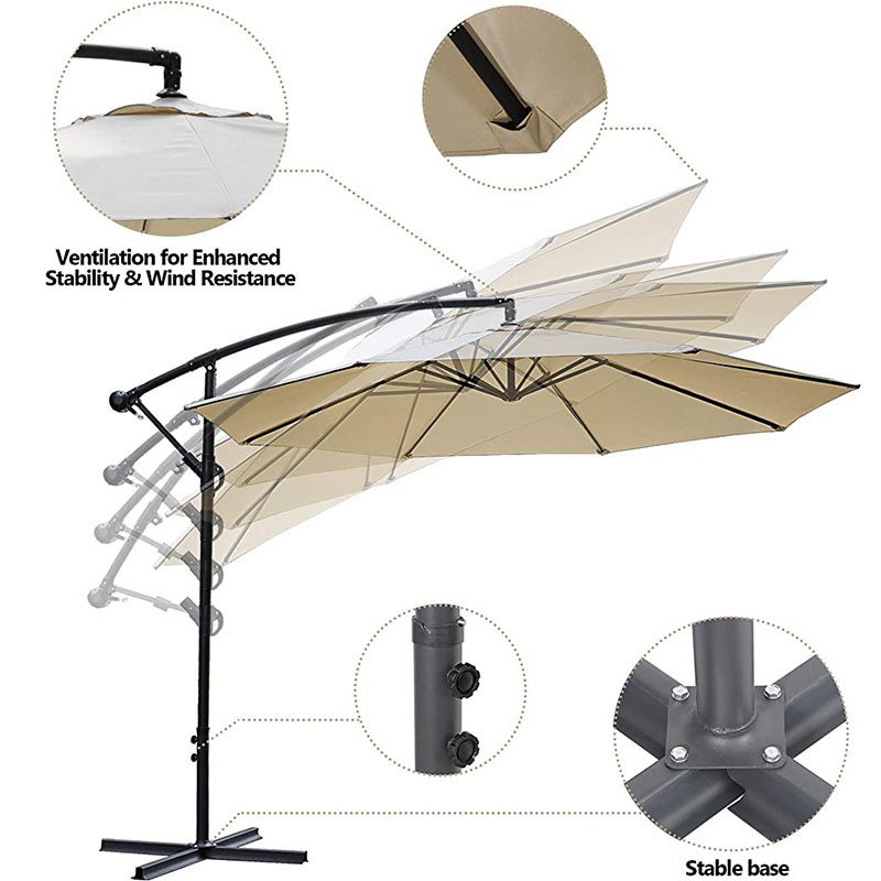 Outdoor 3m Side Leisure Patio Umbrella - Image 9