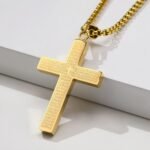 Personality English Cross Titanium Steel Men's Pendant