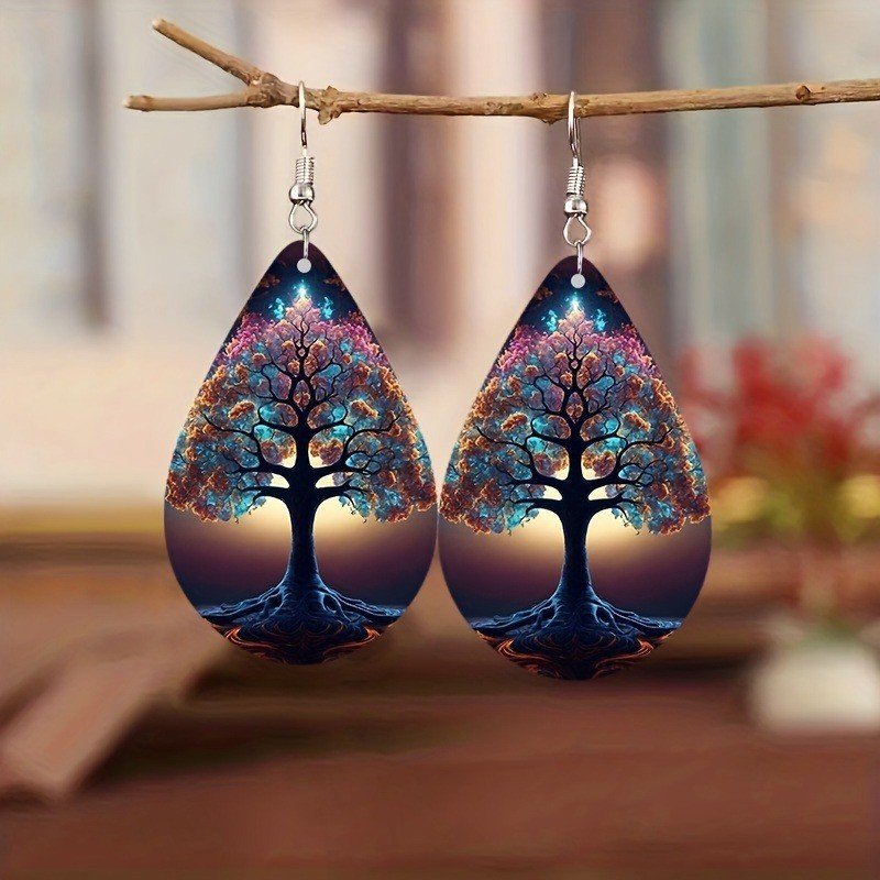 Fashion Colorful Water Ripple Pattern Acrylic Earrings - Image 4