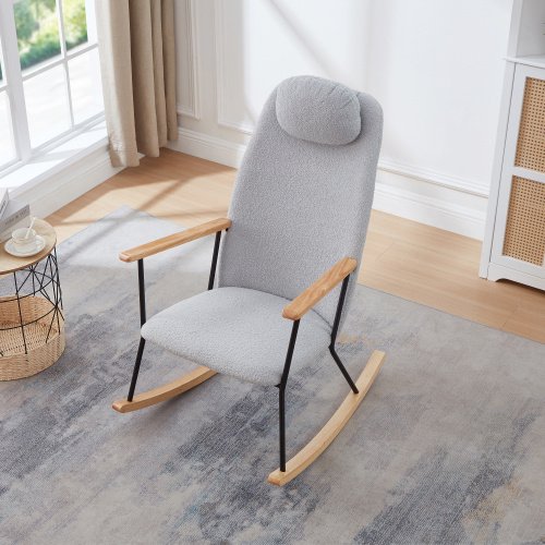 Modern Rocking Chairs Upholstered Chairs Comfortable Side Chairs For Children's Rooms, Bedrooms, Living Rooms - Image 10