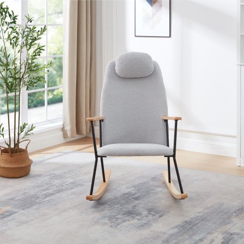 Modern Rocking Chairs Upholstered Chairs Comfortable Side Chairs For Children's Rooms, Bedrooms, Living Rooms - Image 2