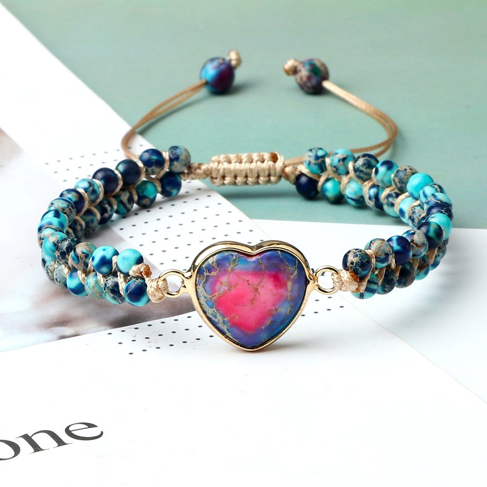 Double Layer Bead 4mm Woven Double Row Bracelet - Image 7